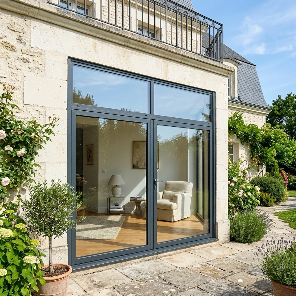 Maison avec baie vitrée aluminium