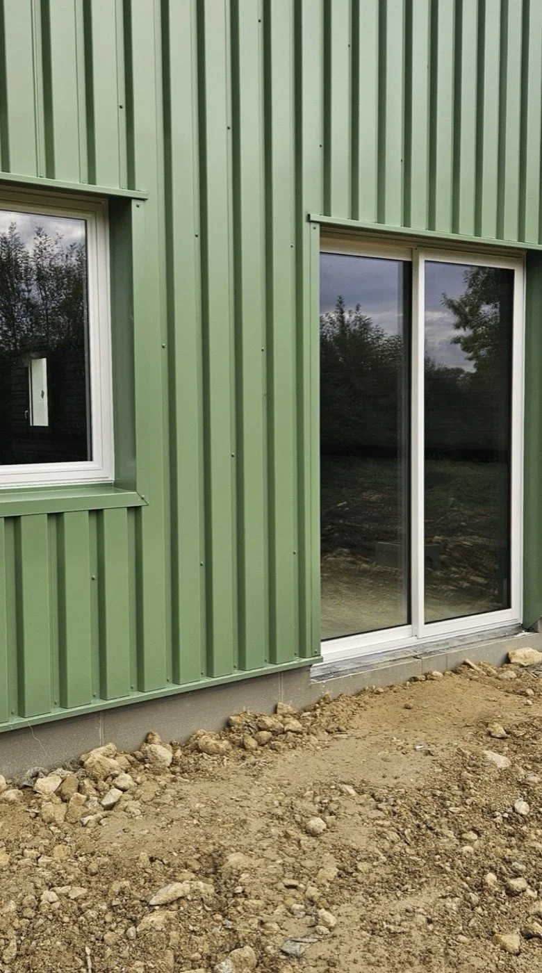 Menuiseries aluminium sur bardage